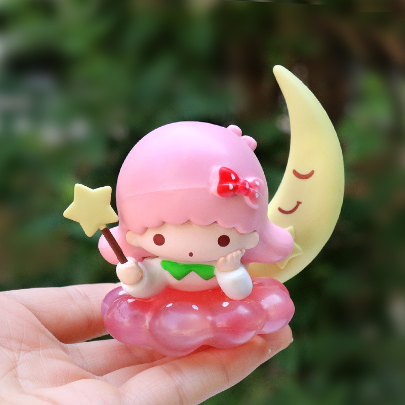 SANRIO Set 6 Mô Hình Mô Phỏng Nhân Vật Phim Hoạt Hình kuromi my melody pom purin cinnamoroll pochacco little twin stars
