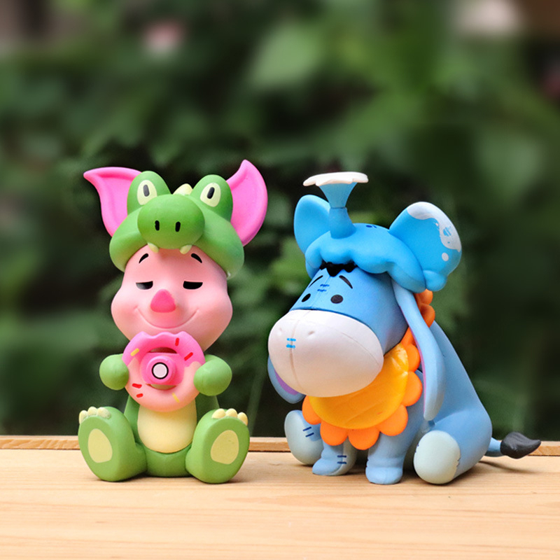 DISNEY Set 6 Mô Hình Gấu pooh 7-9cm Trang Trí Đáng Yêu