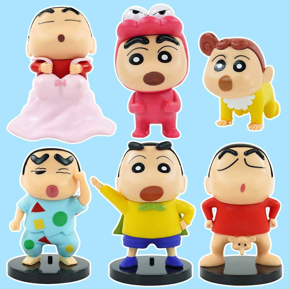 Set 6 Mô Hình Nhân Vật Phim Hoạt Hình shin-chan 6.2-8.5cm Bằng pvc