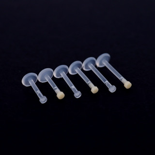 Set 5 Khuyên Môi Trong Suốt 6 / 8 / 10 / 12mm 16g