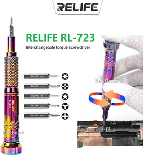 Rellife RL-723 Bộ tuốc nơ vít 5 trong 1 Bộ tuốc nơ vít từ tính mạnh có thể thay thế cho sửa chữa tháo gỡ điện thoại di động