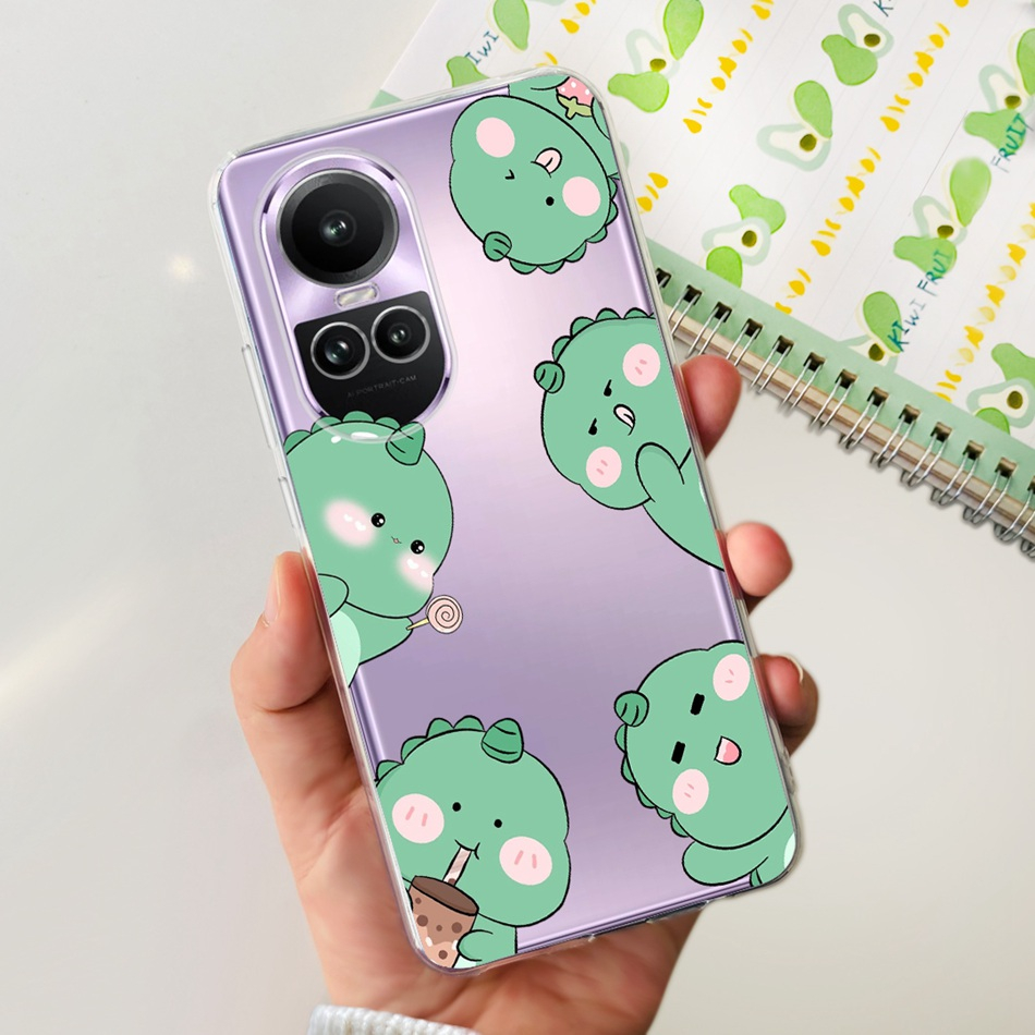 Oppo Ốp Điện Thoại tpu Silicon Mềm Hình Khủng Long / Mèo Cho reno10 5g reno 10 pro 10pro + 2023 reno10 pro plus 10pro
