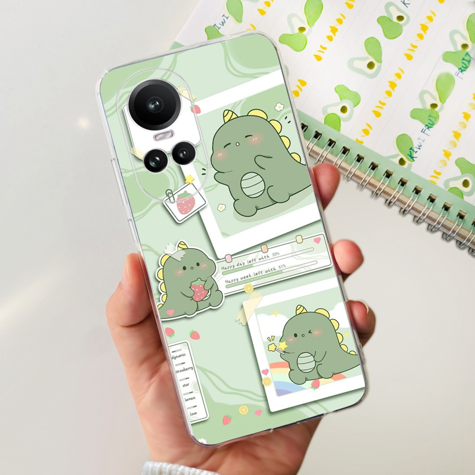 Oppo Ốp Điện Thoại tpu Silicon Mềm Hình Khủng Long / Mèo Cho reno10 5g reno 10 pro 10pro + 2023 reno10 pro plus 10pro