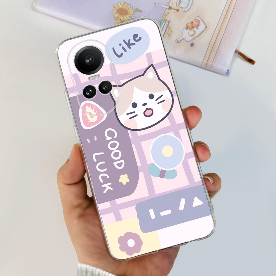 Oppo Ốp Điện Thoại tpu Silicon Mềm Hình Khủng Long / Mèo Cho reno10 5g reno 10 pro 10pro + 2023 reno10 pro plus 10pro