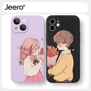 Ốp lưng JEERO mềm hoạt hình cặp đôi dễ thương đẹp độc lạ cho iPhone 15 14 13 12 11 pro max se 2020 x xr xs 8 7 ip 6s 6 plus kute HFF3547