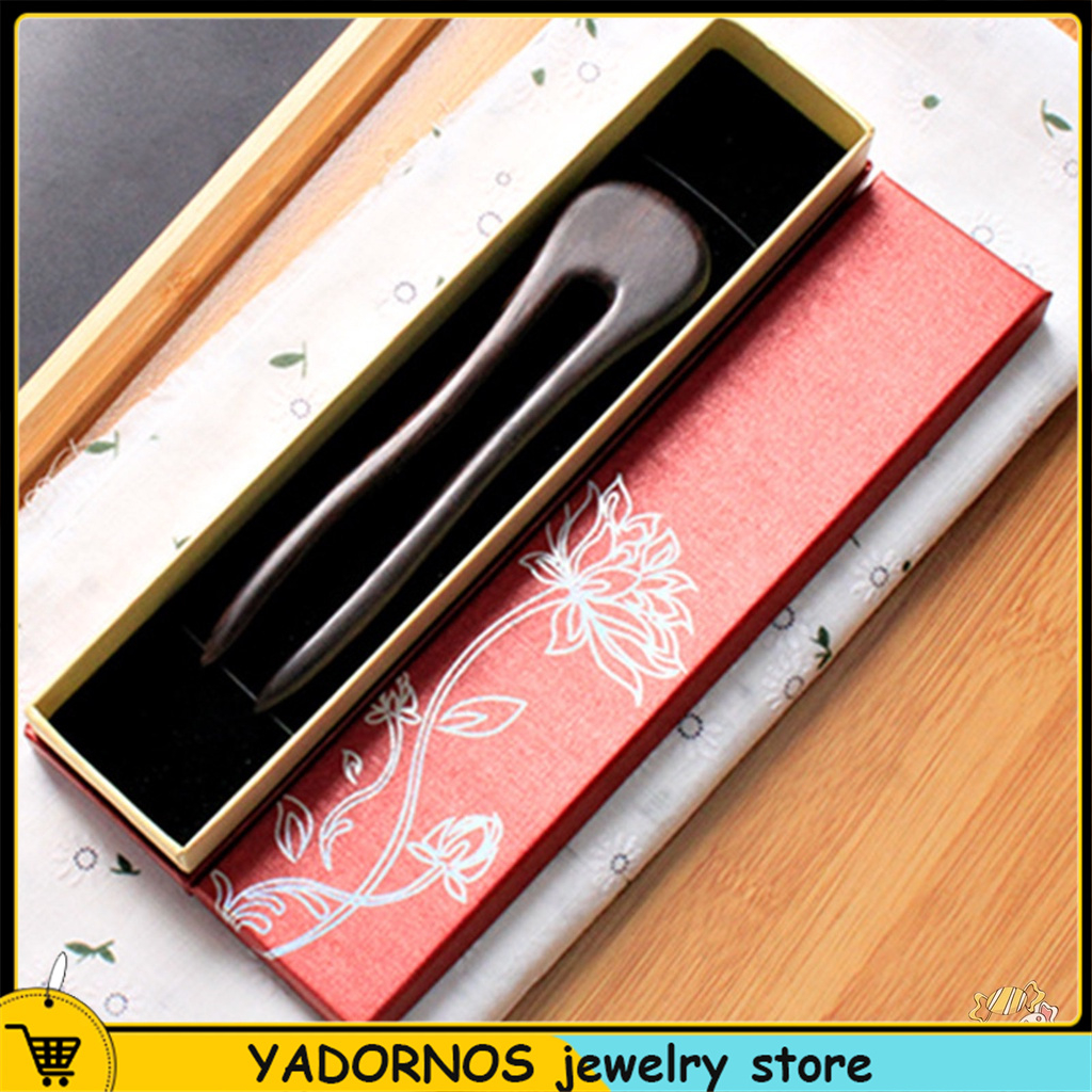YADORNOS Trâm Cài Tóc Chữ U Bằng Gỗ Mun Phong Cách Vintage Cho Nữ