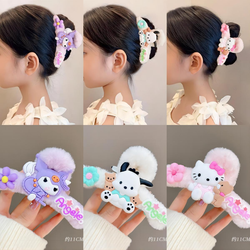 Kẹp Tóc Hình Cá Mập Hoạt Hình Nhồi Bông Dễ Thương Không Làm Tổn Thương Dành Cho Bé Gái Trẻ Em Hàn Quốc