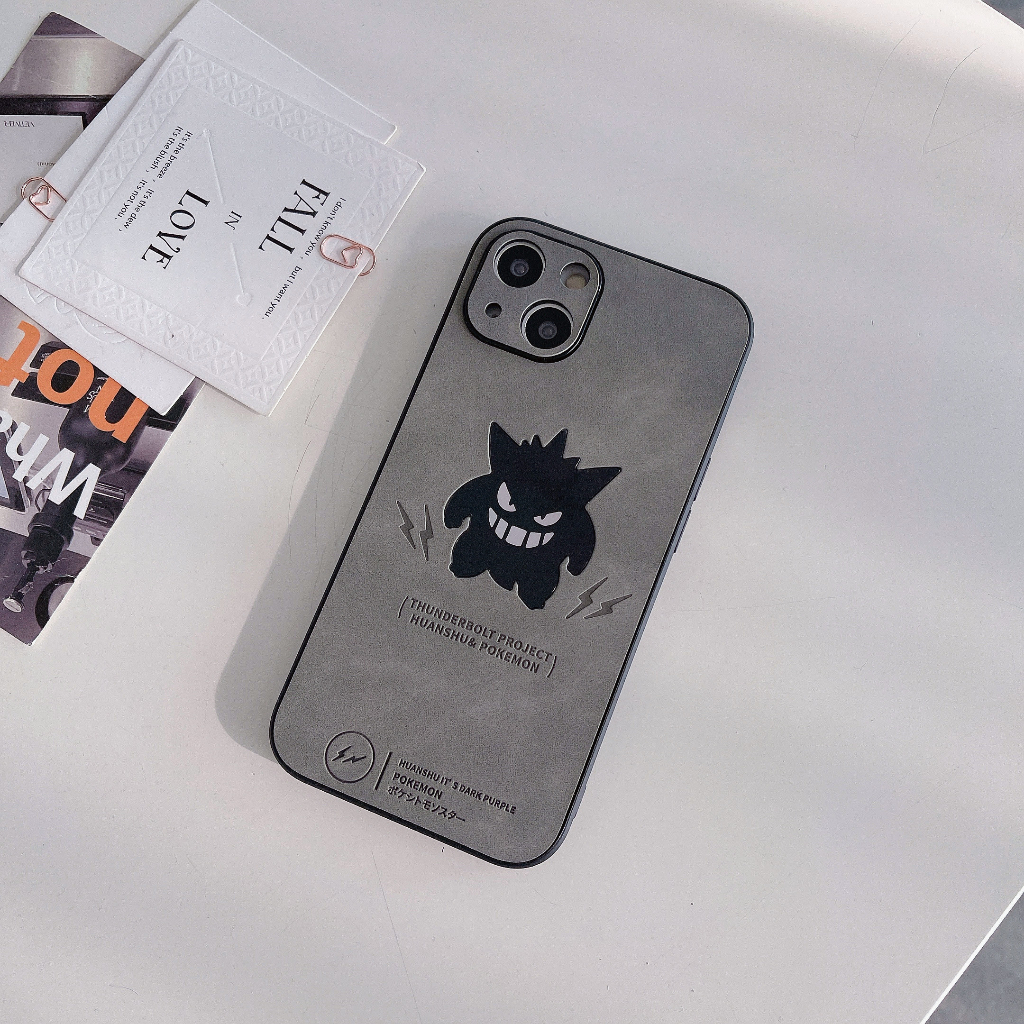 Gengar Bao Da Điện Thoại Cứng Màu laser In Hình Pokemon Cho iphone 15 11 12 13 14 pro max 15 15
