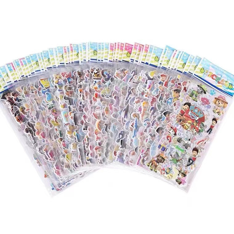 💫Mua 10 tặng 2💫3D Bong bóng Stickers Bộ Đồ Chơi Đấm Bốc Sáng Tạo Cho Bé Phim hoạt hình Stickers cho trẻ em
