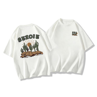 SELVZE Áo Thun cotton Dáng Rộng Tay Ngắn Phong Cách hip hop Đường Phố