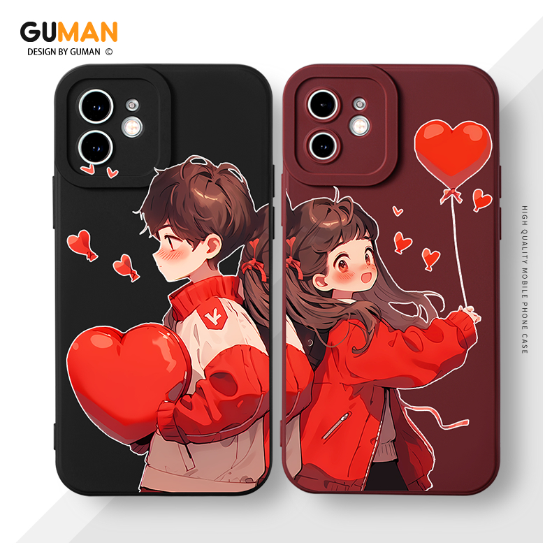 Ốp lưng GUMAN mềm chống bẩn thường cặp đôi dễ thương đẹp bựa hình Cho iPhone 17 16 15 14 13 12 11 Pr