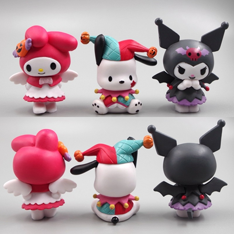 SANRIO Set 3 Mô Hình Nhân Vật Phim Hoạt Hình kuromi my melody pochacco 4-5cm