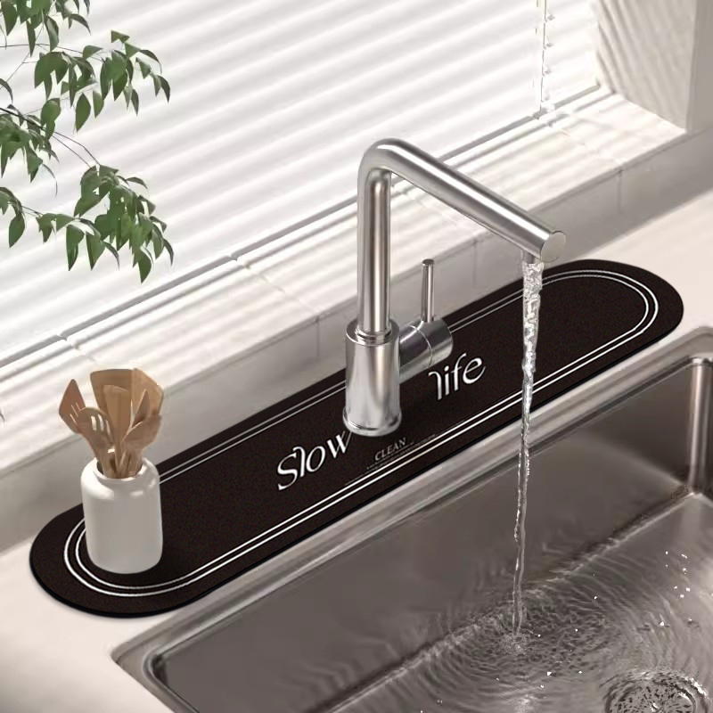 Thảm Lót Bồn Rửa Chén Hình Vuông Thấm Hút Nước Trang Trí Nhà Tắm