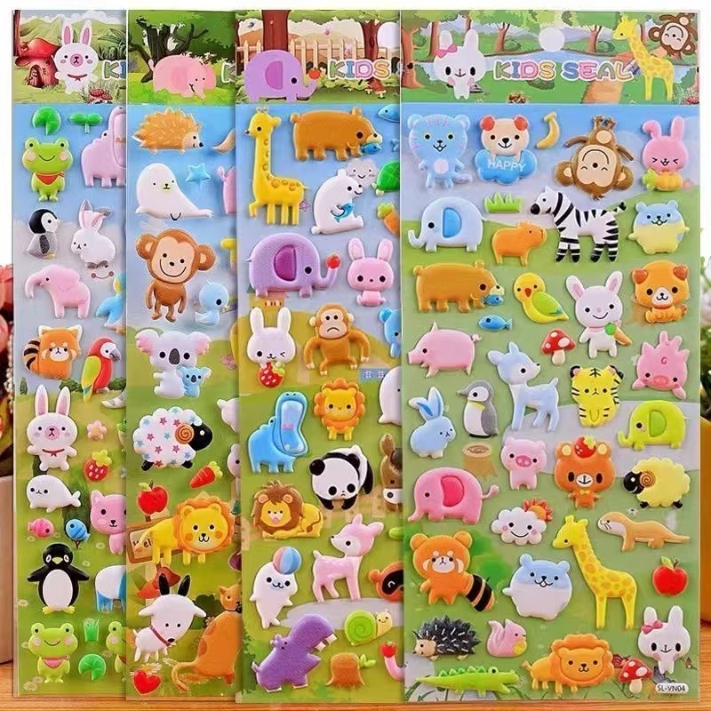 💫Mua 10 tặng 2💫3D Bong bóng Stickers Bộ Đồ Chơi Đấm Bốc Sáng Tạo Cho Bé Phim hoạt hình Stickers cho trẻ em