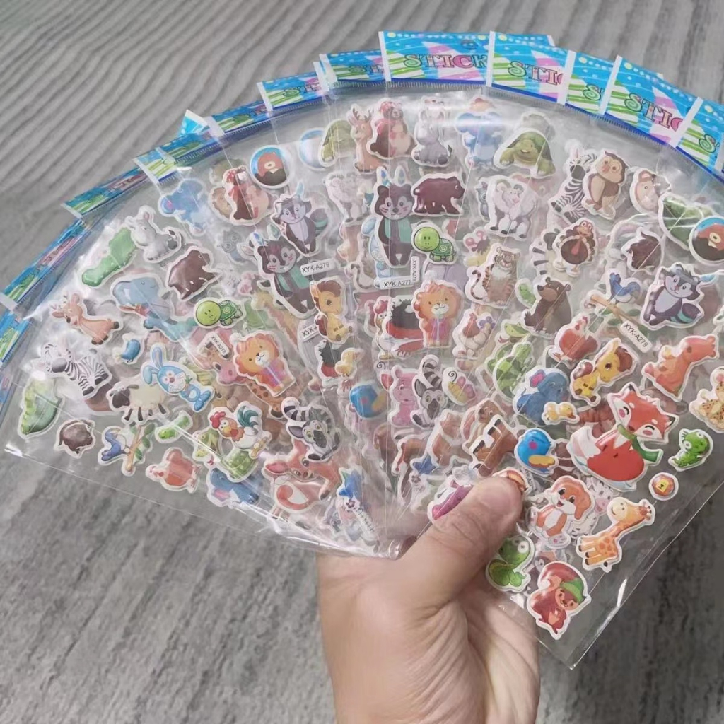 💫Mua 10 tặng 2💫3D Bong bóng Stickers Bộ Đồ Chơi Đấm Bốc Sáng Tạo Cho Bé Phim hoạt hình Stickers cho trẻ em