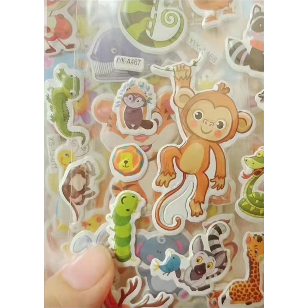 💫Mua 10 tặng 2💫3D Bong bóng Stickers Bộ Đồ Chơi Đấm Bốc Sáng Tạo Cho Bé Phim hoạt hình Stickers cho trẻ em