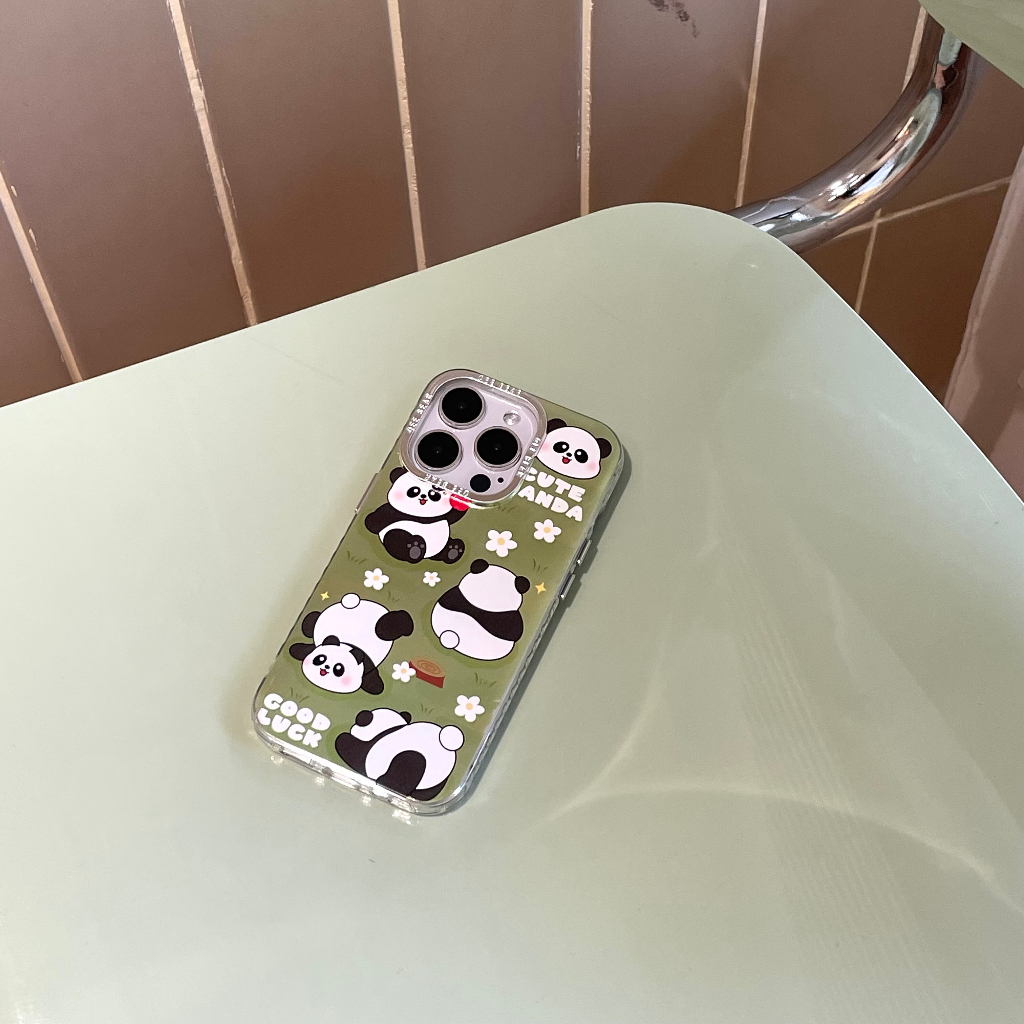 Phù Hợp Ốp Điện Thoại Silicon Mềm Họa Tiết Gấu Trúc Hoạt Hình Cho iphone 15 pro max 14 pro 13 pro max 12 pro iphone 11