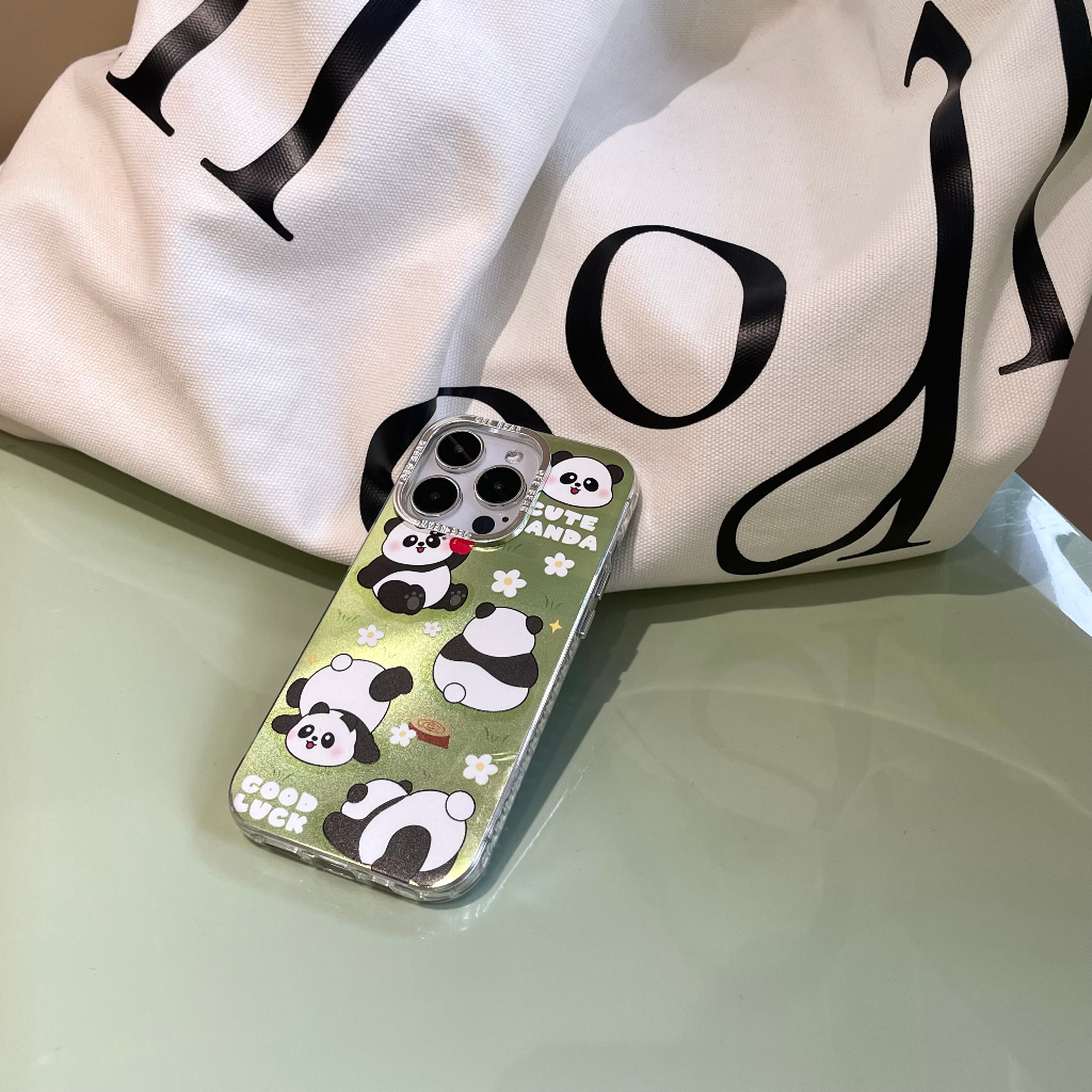 Phù Hợp Ốp Điện Thoại Silicon Mềm Họa Tiết Gấu Trúc Hoạt Hình Cho iphone 15 pro max 14 pro 13 pro max 12 pro iphone 11