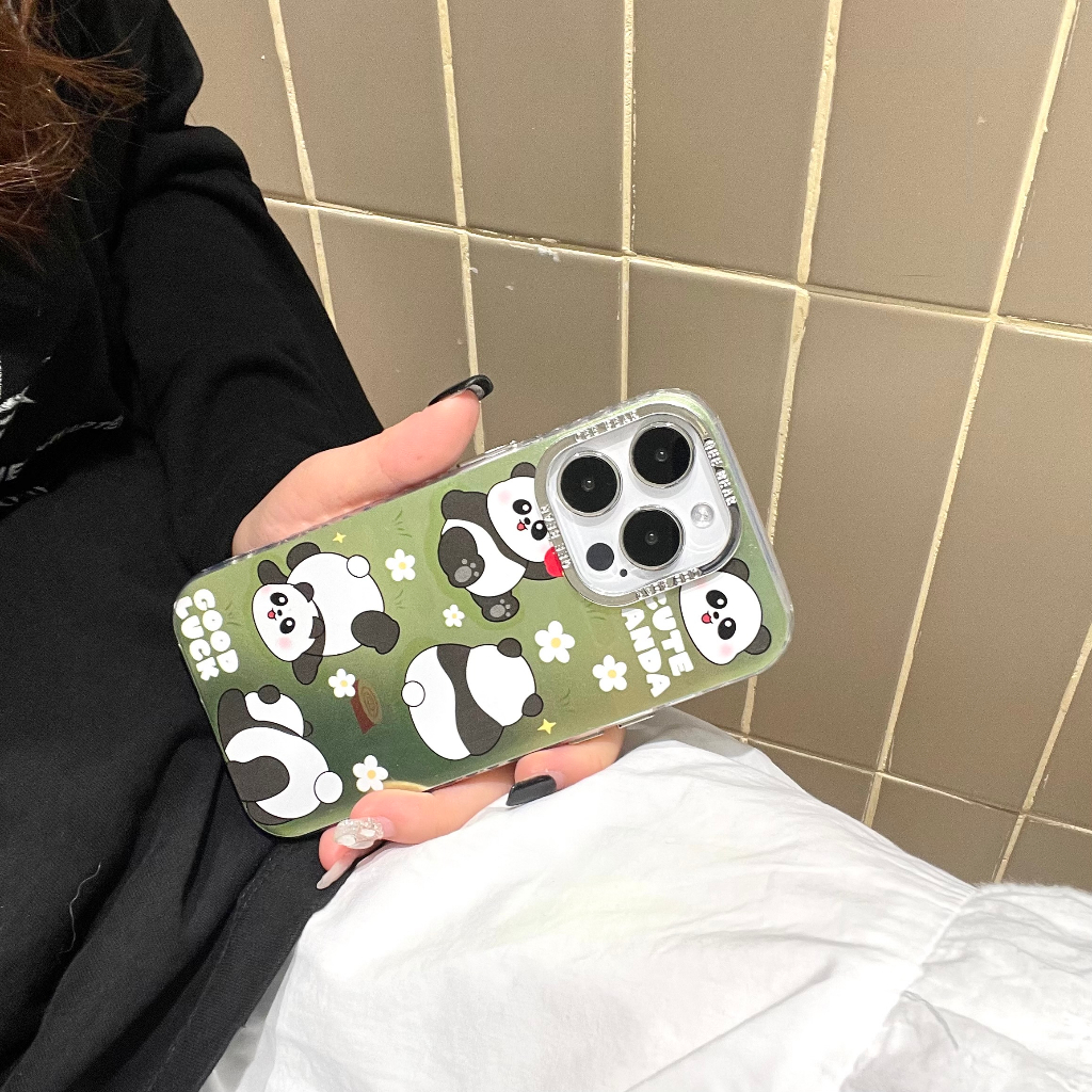 Phù Hợp Ốp Điện Thoại Silicon Mềm Họa Tiết Gấu Trúc Hoạt Hình Cho iphone 15 pro max 14 pro 13 pro max 12 pro iphone 11