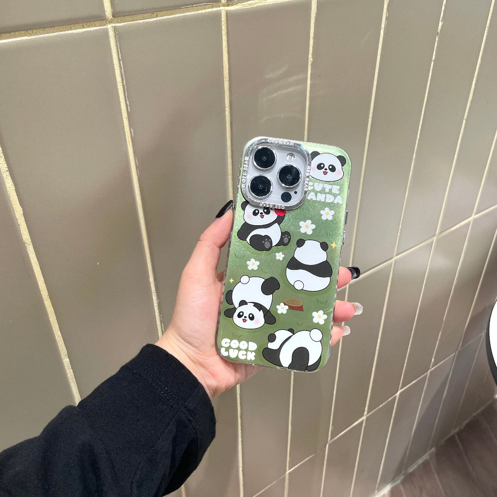 Phù Hợp Ốp Điện Thoại Silicon Mềm Họa Tiết Gấu Trúc Hoạt Hình Cho iphone 15 pro max 14 pro 13 pro max 12 pro iphone 11