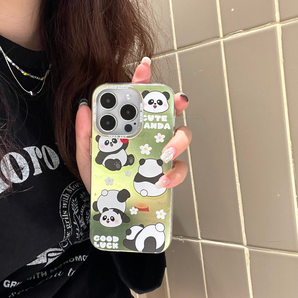 Phù Hợp Ốp Điện Thoại Silicon Mềm Họa Tiết Gấu Trúc Hoạt Hình Cho iphone 15 pro max 14 pro 13 pro max 12 pro iphone 11