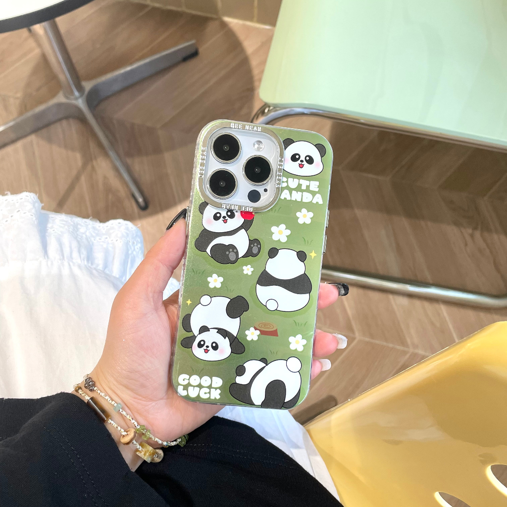 Phù Hợp Ốp Điện Thoại Silicon Mềm Họa Tiết Gấu Trúc Hoạt Hình Cho iphone 15 pro max 14 pro 13 pro max 12 pro iphone 11