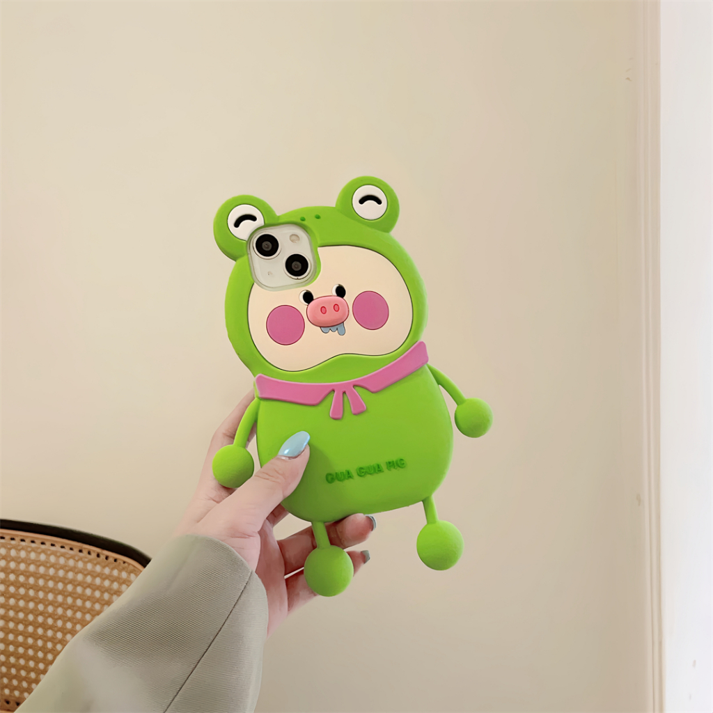 Silicone Ốp Điện Thoại Silicon Hình Ếch / Heo Cho iphone 14promax 13 iphone11 12 promax