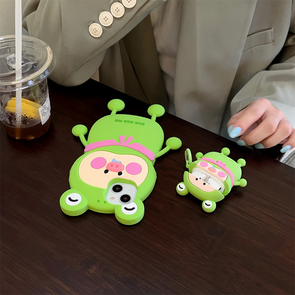 Silicone Ốp Điện Thoại Silicon Hình Ếch / Heo Cho iphone 14promax 13 iphone11 12 promax