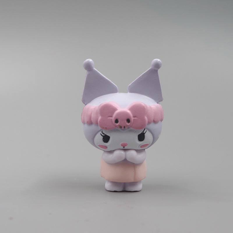 SANRIO Set 6 Mô Hình Mô Phỏng Nhân Vật Phim Hoạt Hình hello kitty kuromi my melody cinnamoroll pom purin
