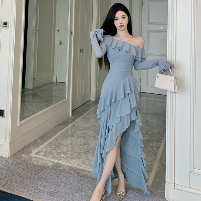 Đầm Dài Không Tay Hở Vai Thời Trang Hàn Quốc Quyến Rũ Cho Nữ