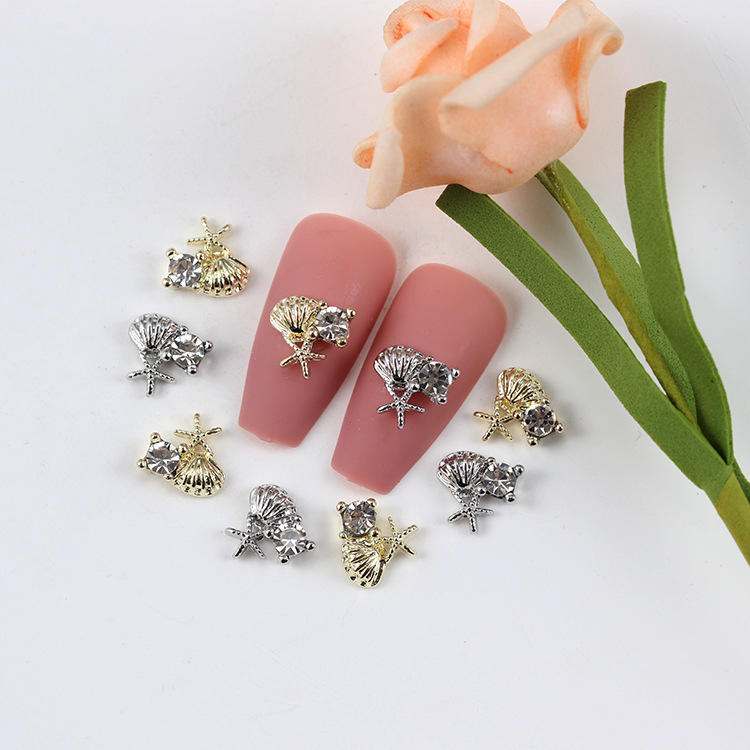 Thanh Phụ Kiện Tua Rua Bằng Hợp Kim Đính Đá zircon Nâng Cao Móng Tay