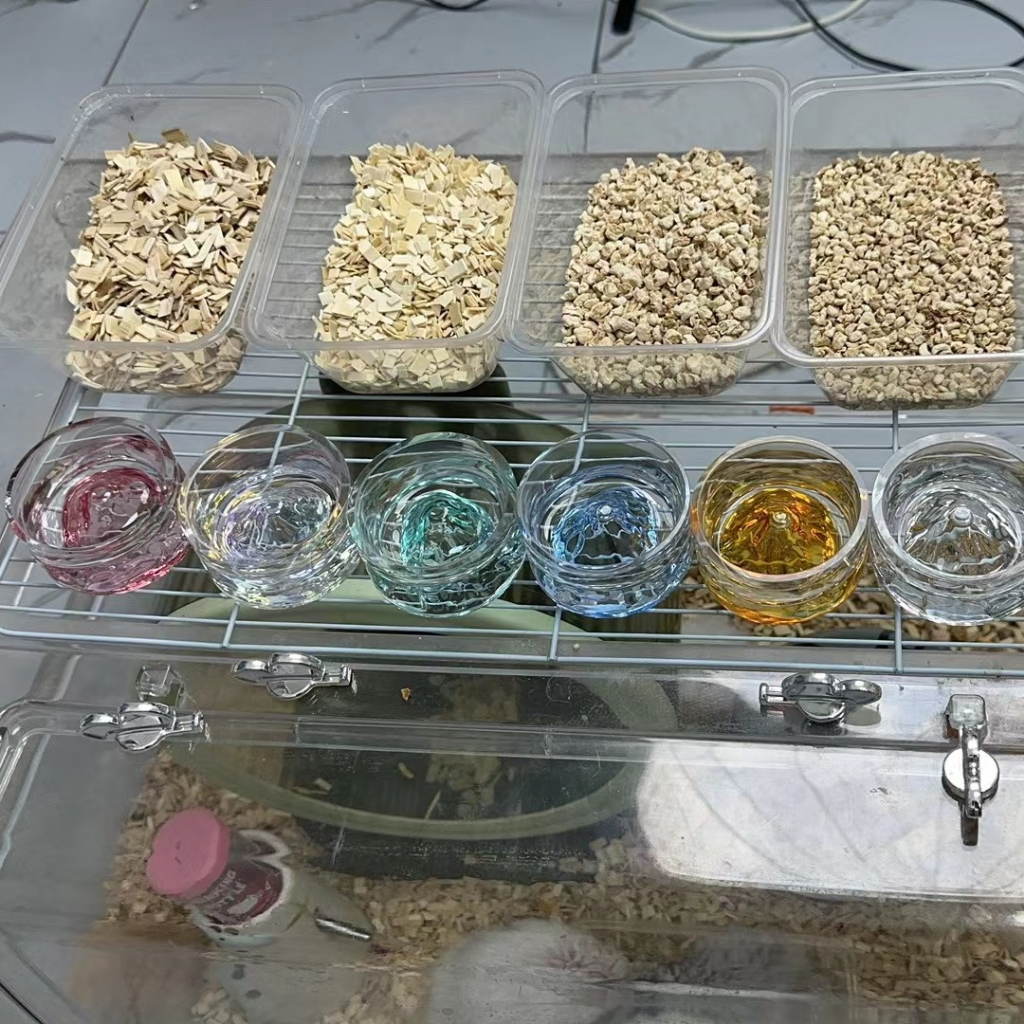 Bát ăn cho chuột Hamster Bát uống nước Chén nước Mount Fuji Nhật Bản Bát đựng nước Hamster Gấu vàng Lùn Hedgehog Bát nước thủy tinh đáy phẳng Đồ dùng cho thú cưng Bát đựng thức ăn