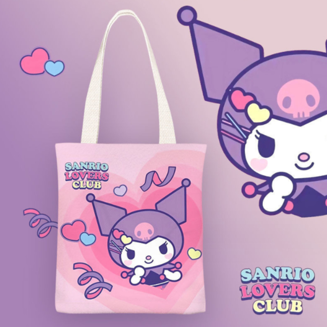 Nhật Bản dễ thương Kurumi đa phong cách nghiêng ba lô Kurumi Zipper nghiêng ba lô Kurumi Tote túi Cartoon Canvas Tote Túi Messenger nữ Quà tặng văn phòng phẩm sinh viên