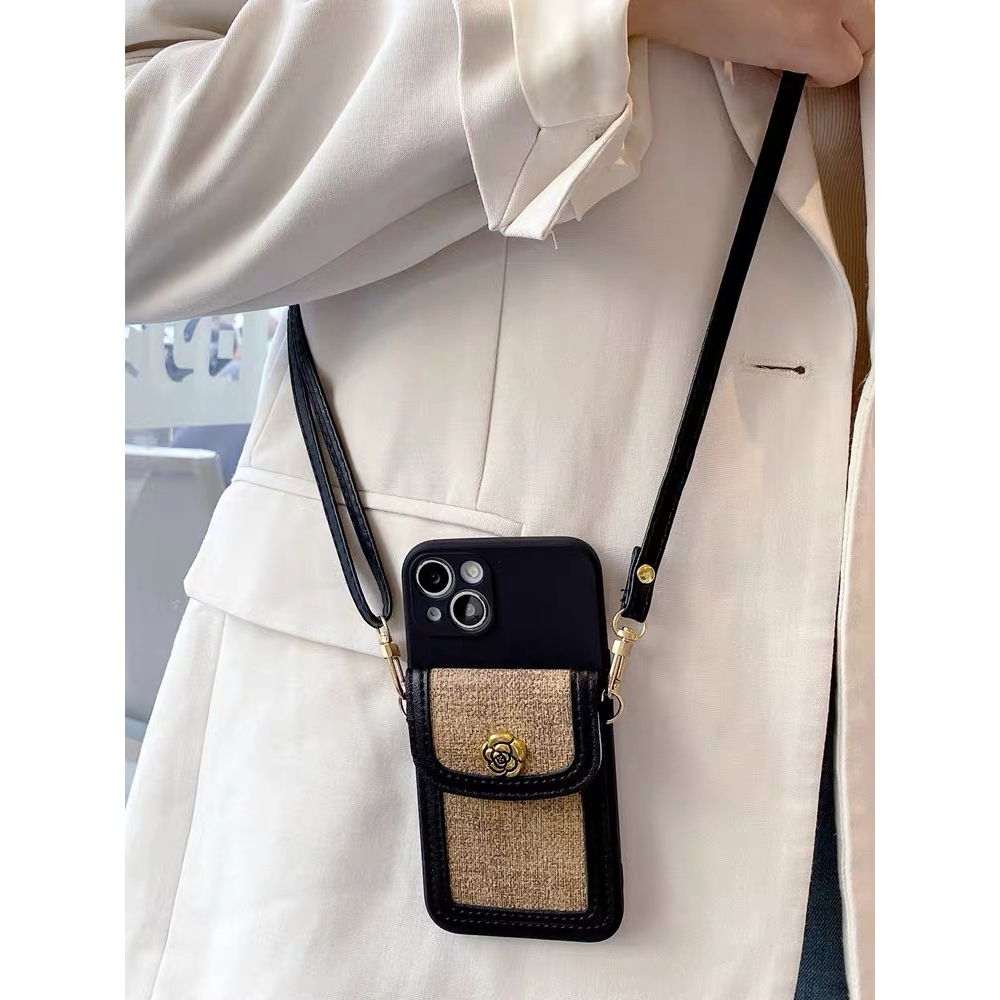 Ốp Điện Thoại Dạng Ví Hoa Trà Cao Cấp Cho iphone 15promax 15 14promax 13 pro max 12 pro max 11