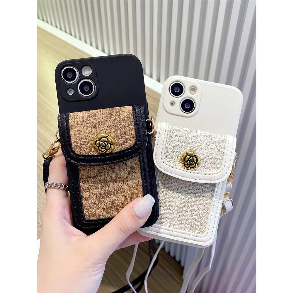 Ốp Điện Thoại Dạng Ví Hoa Trà Cao Cấp Cho iphone 15promax 15 14promax 13 pro max 12 pro max 11