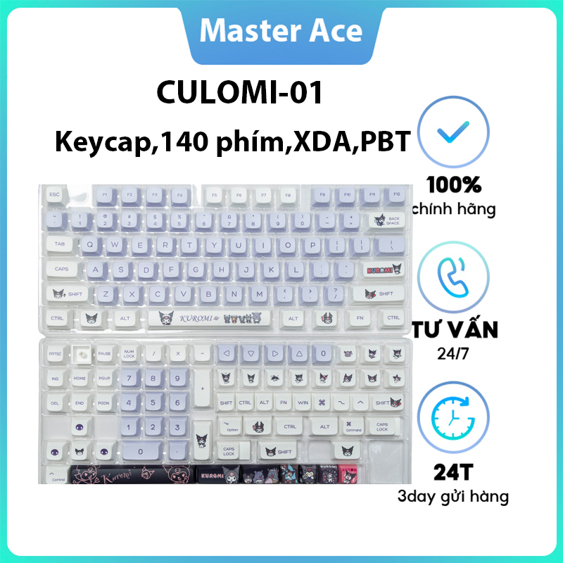 Keycap Culomi, 140 phím, chiều cao XDA, keycap PBT, quá trình thăng hoa, phù hợp với bàn phím phím 84.68.87.104.108