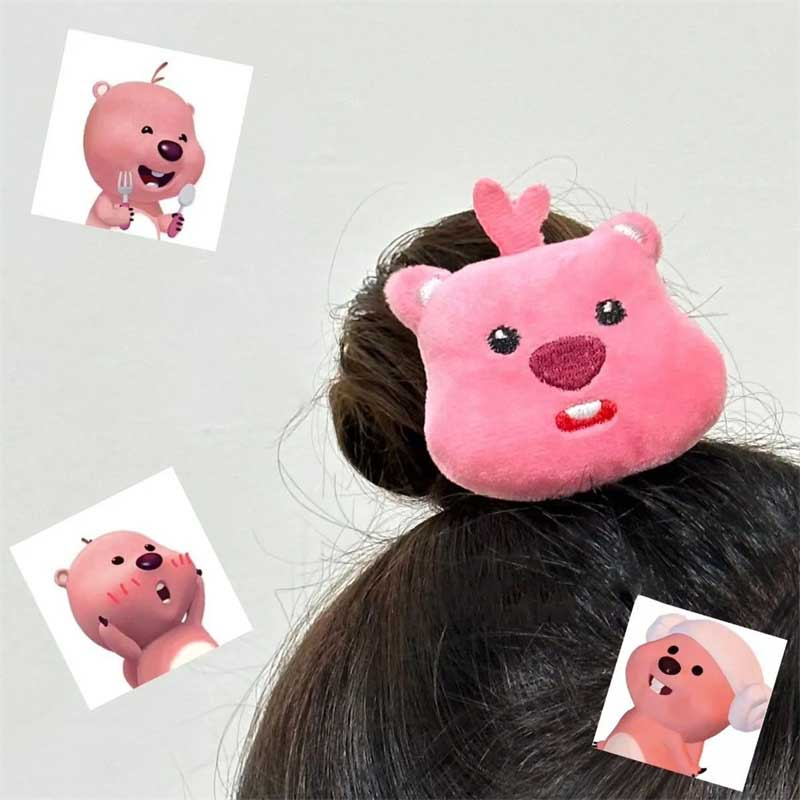 Dây Cột Tóc Lông Nhung Họa Tiết Hoạt Hình Dễ Thương Xinh Xắn