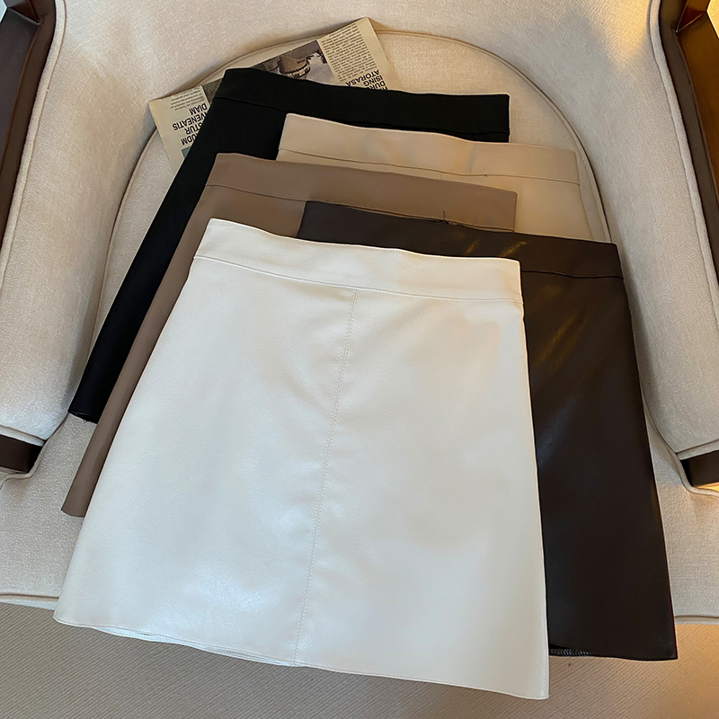 Xiaozhainv Chân Váy Da pu mini Lưng Cao Bó Hông 5 Màu Thời Trang Mùa Thu Hàn Quốc Dành Cho Bạn Nữ Xiaozhainv