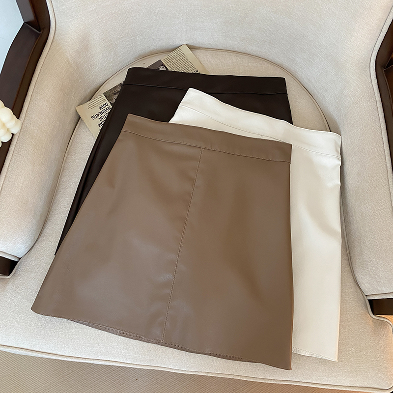 Xiaozhainv Chân Váy Da pu mini Lưng Cao Bó Hông 5 Màu Thời Trang Mùa Thu Hàn Quốc Dành Cho Bạn Nữ Xiaozhainv