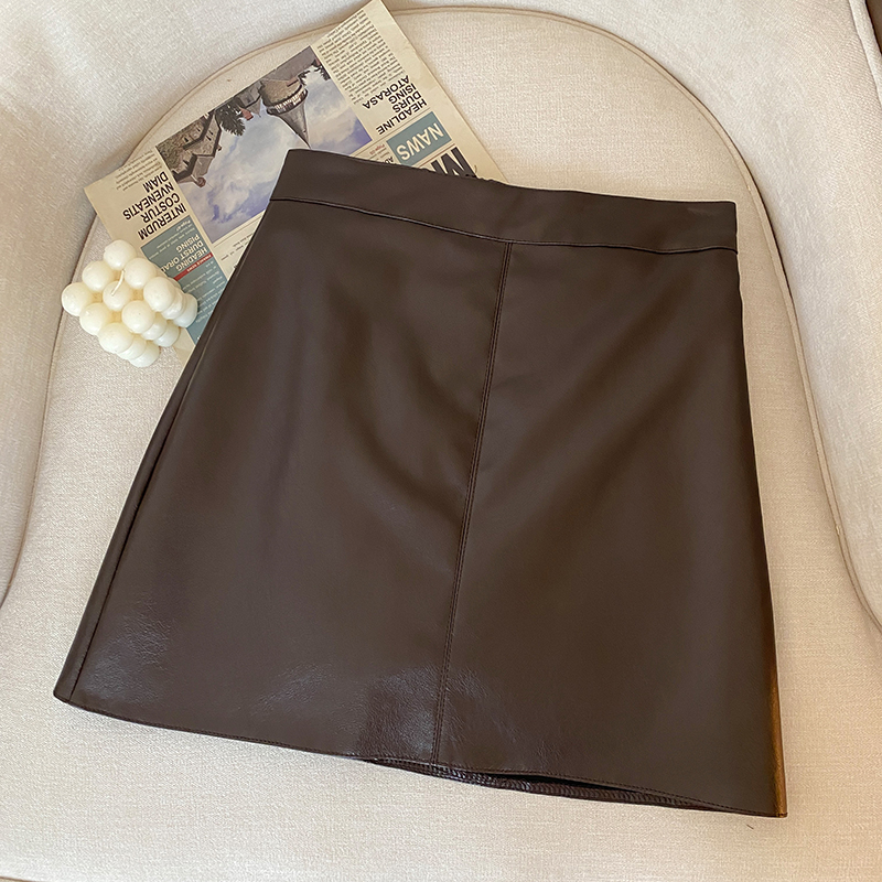 Xiaozhainv Chân Váy Da pu mini Lưng Cao Bó Hông 5 Màu Thời Trang Mùa Thu Hàn Quốc Dành Cho Bạn Nữ Xiaozhainv