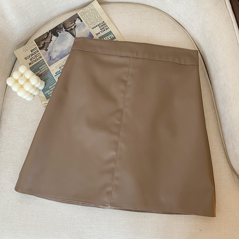 Xiaozhainv Chân Váy Da pu mini Lưng Cao Bó Hông 5 Màu Thời Trang Mùa Thu Hàn Quốc Dành Cho Bạn Nữ Xiaozhainv