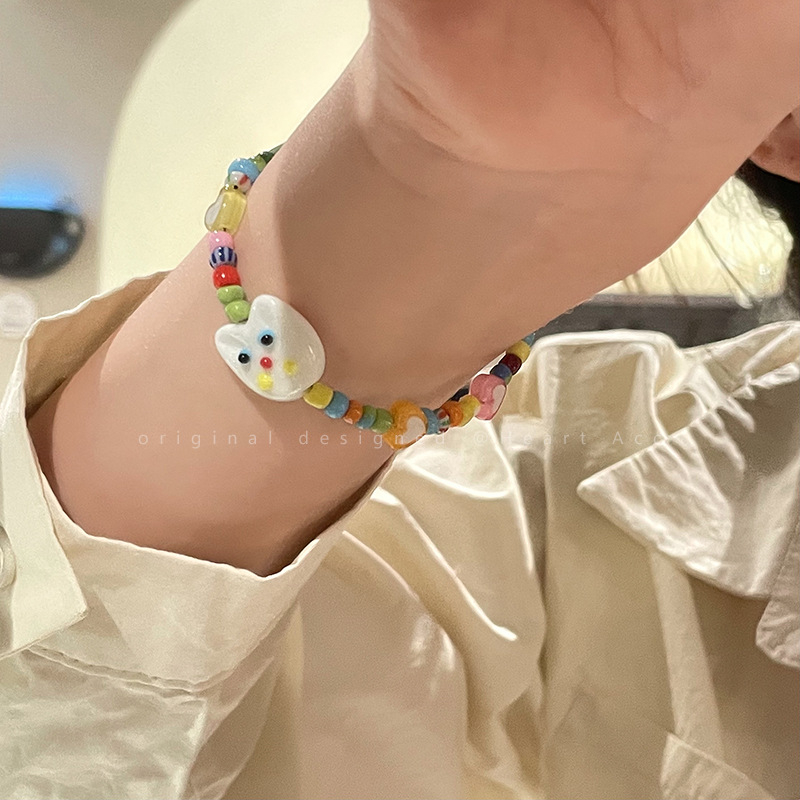 Vòng Tay Xỏ Hạt Hình Mèo Dễ Thương Dành Cho Cặp Đôi