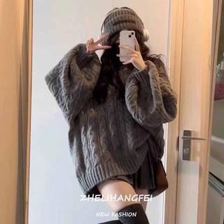 Zhelihangfei áo len cổ điển nữ mùa thu đông dày