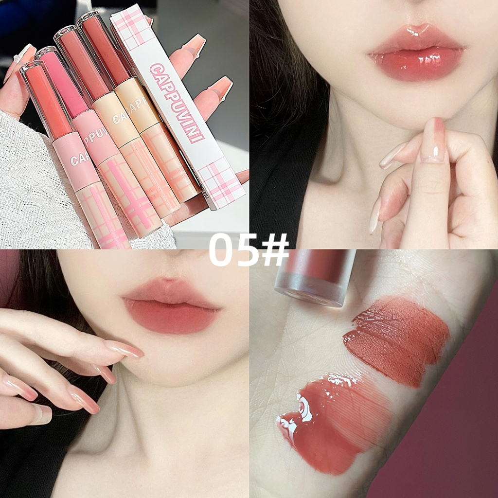 Minijumie Son kem tint lì hai đầu Cappuvini sắc tố cao lâu trôi 2 trong 1 Chống Thấm Nước Không Nhòe Màu Sắc Thời Trang