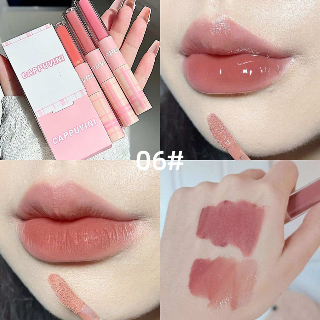 Minijumie Son kem tint lì hai đầu Cappuvini sắc tố cao lâu trôi 2 trong 1 Chống Thấm Nước Không Nhòe Màu Sắc Thời Trang