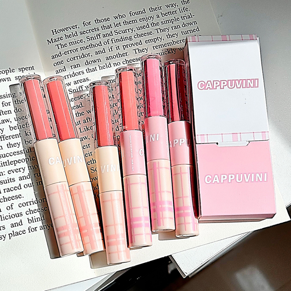 Minijumie Son kem tint lì hai đầu Cappuvini sắc tố cao lâu trôi 2 trong 1 Chống Thấm Nước Không Nhòe Màu Sắc Thời Trang