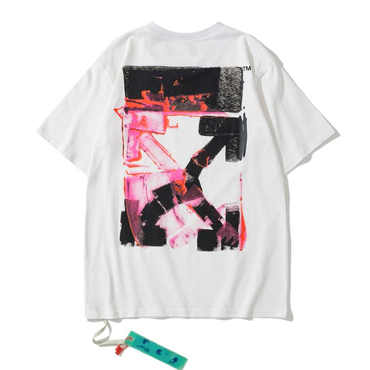 Off-white Áo Thun Tay Ngắn Cổ Tròn Chất Liệu cotton In Họa Tiết Thời Trang Cho Nam Nữ