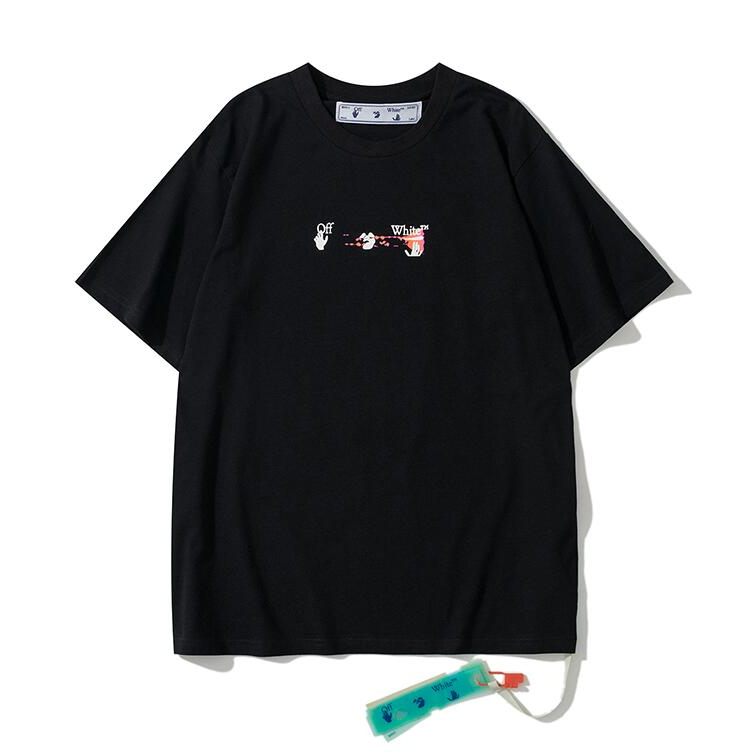 Off-white Áo Thun Tay Ngắn Cổ Tròn Chất Liệu cotton In Họa Tiết Thời Trang Cho Nam Nữ