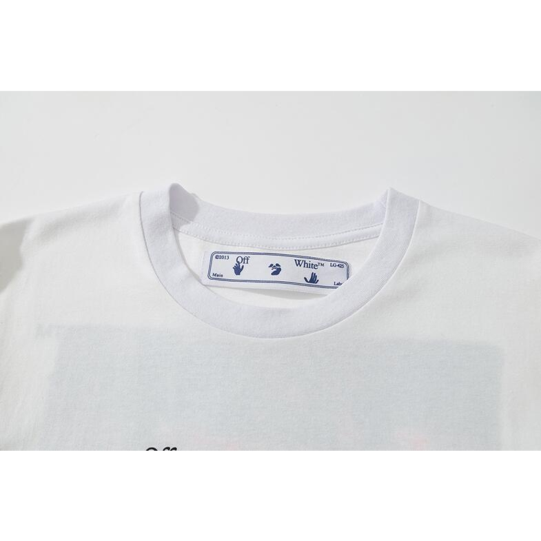 Off-white Áo Thun Tay Ngắn Cổ Tròn Chất Liệu cotton In Họa Tiết Thời Trang Cho Nam Nữ