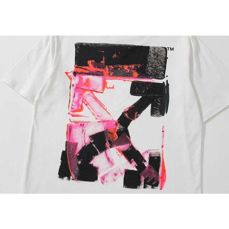 Off-white Áo Thun Tay Ngắn Cổ Tròn Chất Liệu cotton In Họa Tiết Thời Trang Cho Nam Nữ